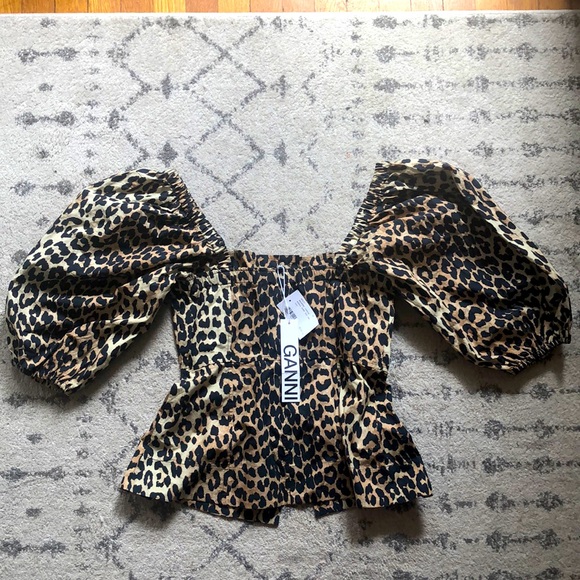 Ganni Leopard Print Top - Picture 2 of 3